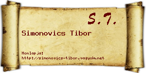 Simonovics Tibor névjegykártya